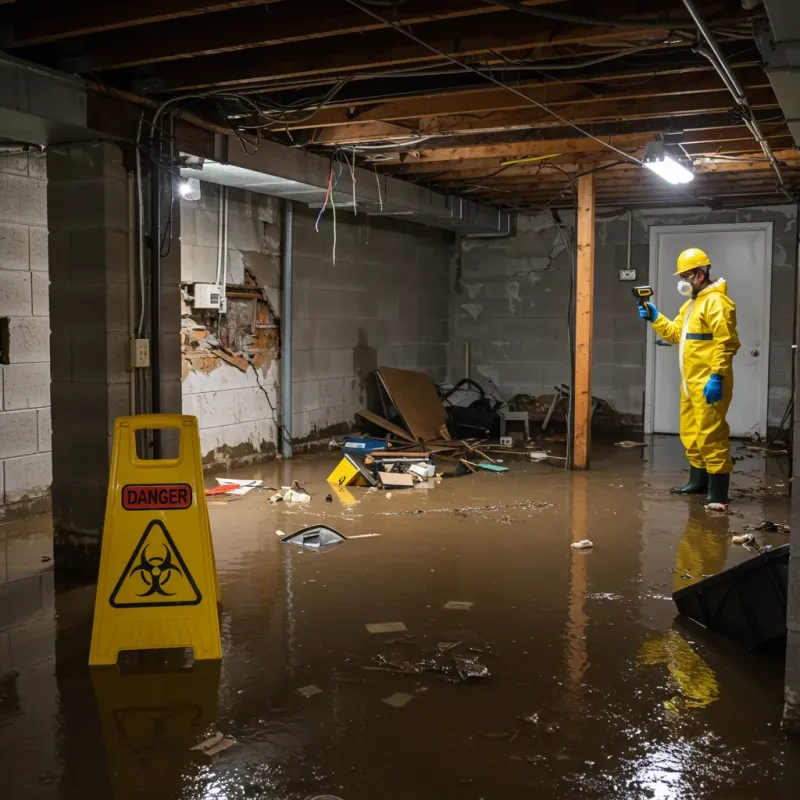 Flooded Basement Electrical Hazard in Spruce Pine, NC Property