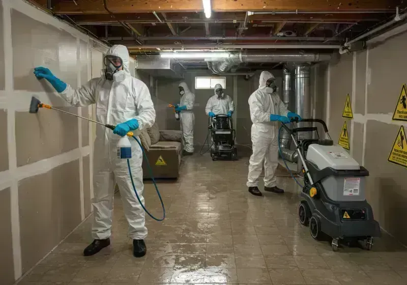 Basement Moisture Removal and Structural Drying process in Spruce Pine, NC